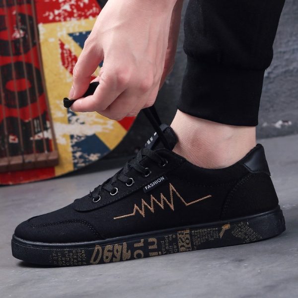 ⁦Men's canvas shoes sports casual men's shoes flat shoes men⁩ - الصورة ⁦7⁩