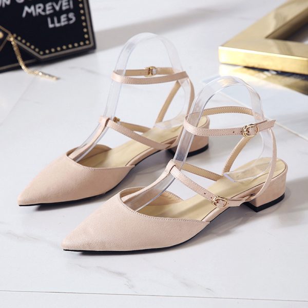 ⁦Spring new low-heeled low-heel buckle lace-up shoes flats⁩ - الصورة ⁦4⁩
