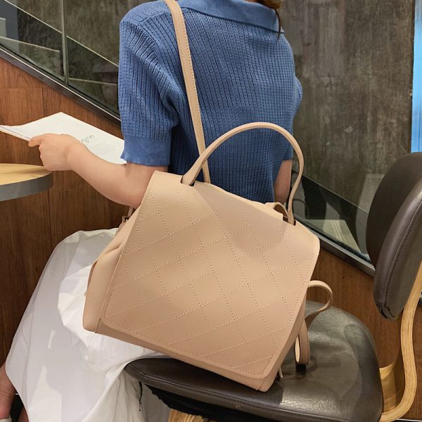 ⁦Checked fashion backpack⁩ - الصورة ⁦3⁩