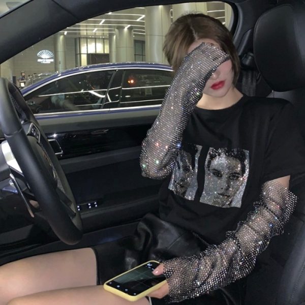 ⁦Spangled long sleeve fake two T-shirts⁩ - الصورة ⁦6⁩