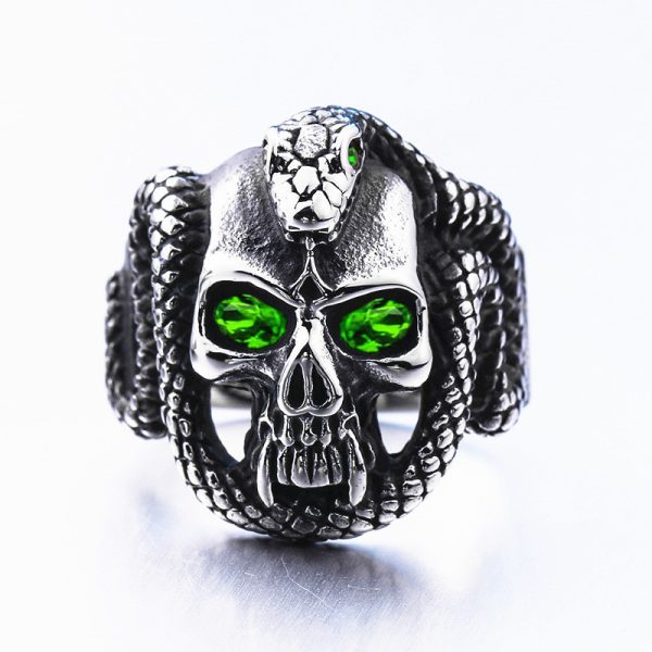⁦Explosive Accessories Eyes King Snake Demon Eyes Vampire Skull Ring Men⁩ - الصورة ⁦4⁩