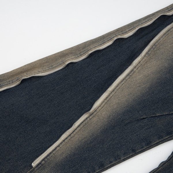 ⁦Fashion Inkjet Zipper Jeans For Men⁩ - الصورة ⁦4⁩