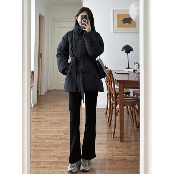 ⁦Waist-controlled Lace-up Cotton Coat Jacket Women⁩ - الصورة ⁦4⁩