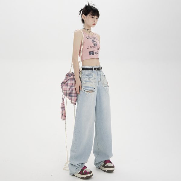 ⁦American Street Ripped Jeans For Women⁩ - الصورة ⁦2⁩