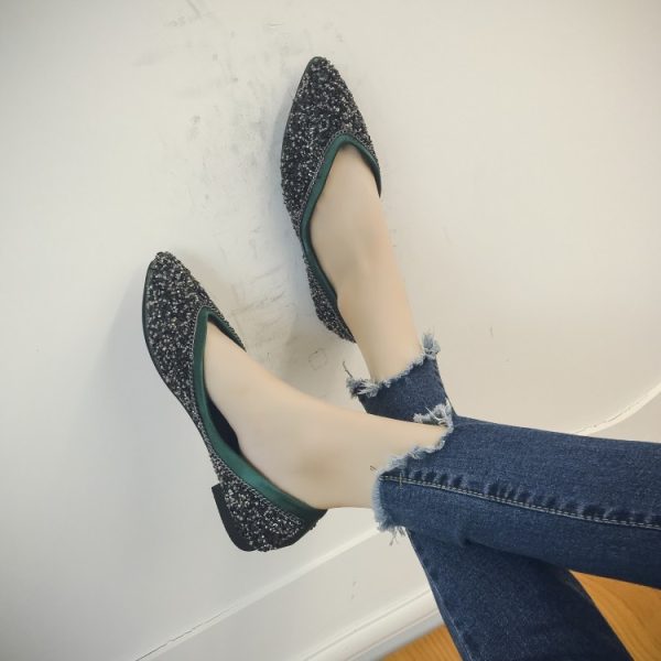 ⁦Sequins Flats Pointed Toe Flat Slip-on Shoes⁩ - الصورة ⁦3⁩