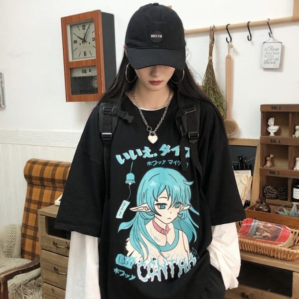 ⁦Printed fake two long sleeve T-shirts⁩ - الصورة ⁦3⁩