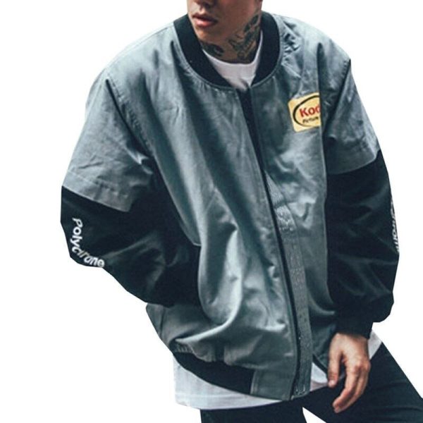 ⁦Hip Hop Style Jacket Men Women Streetwear Print Baseball Jackets⁩ - الصورة ⁦10⁩
