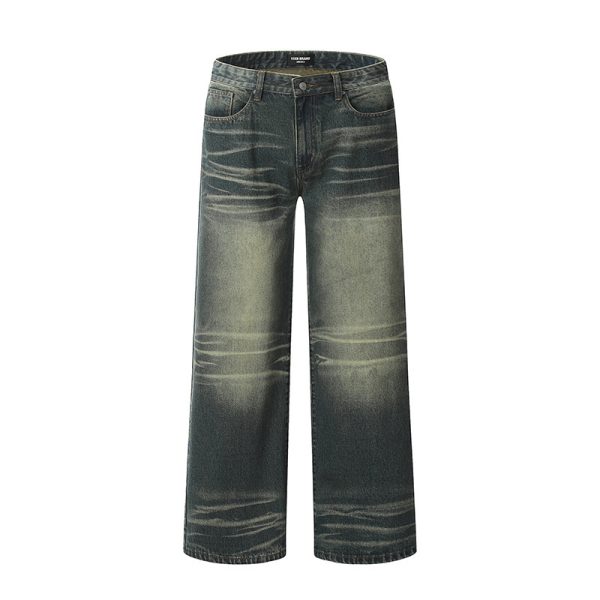 ⁦American Retro Washed Worn Jeans Men⁩ - الصورة ⁦2⁩