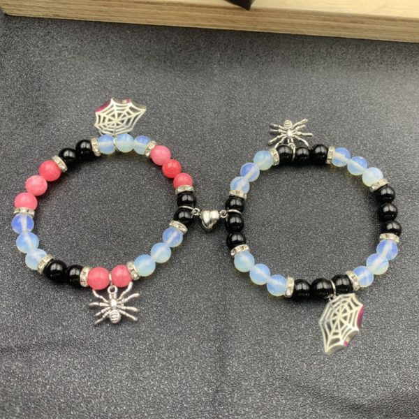 ⁦European And American New Love Magnetic Bracelets For Men And Womencouple Necklace Suit Elastic Bracelet Girlfriends' Accessories Amazon⁩ - الصورة ⁦2⁩
