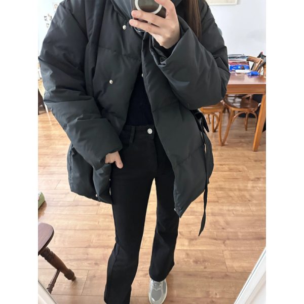 ⁦Waist-controlled Lace-up Cotton Coat Jacket Women⁩ - الصورة ⁦2⁩