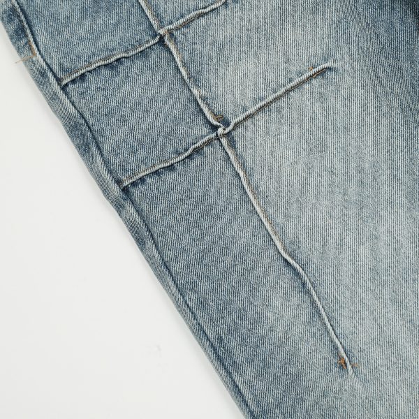 ⁦Washed Topstitching Skinny Jeans For Men⁩ - الصورة ⁦3⁩