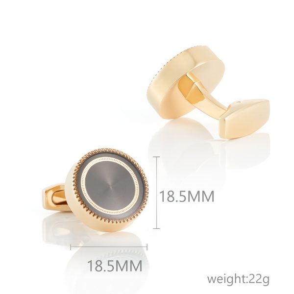⁦Round CD Accessories Enamel Cufflinks For Men⁩ - الصورة ⁦8⁩