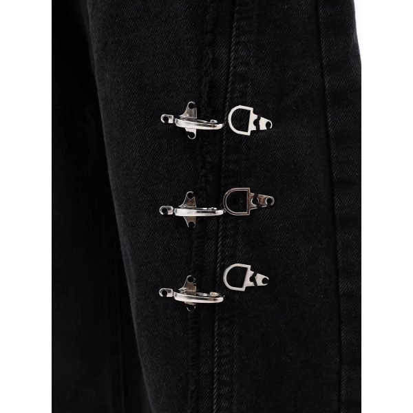 ⁦RetroBuckle Raw Hem Jeans Men⁩ - الصورة ⁦4⁩