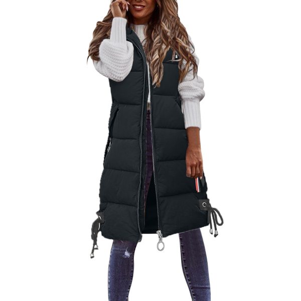 ⁦Women's Casual Mid-length Cotton Clothing Vest Coat⁩ - الصورة ⁦4⁩
