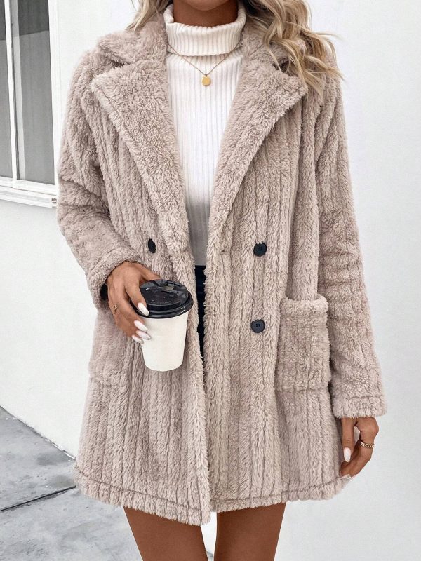 ⁦Double-sided Plush Lapel Cardigan Casual Top Coat⁩ - الصورة ⁦5⁩