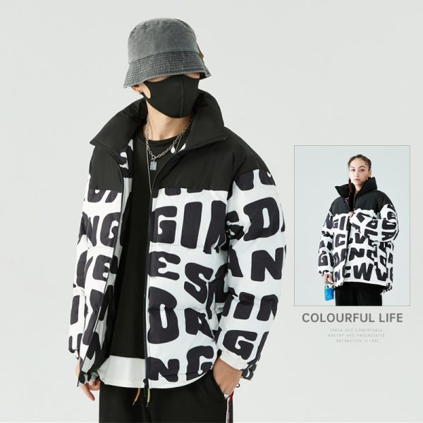 ⁦Men's Winter Cotton Dress Hooded Fake Two Warm Jackets⁩ - الصورة ⁦2⁩