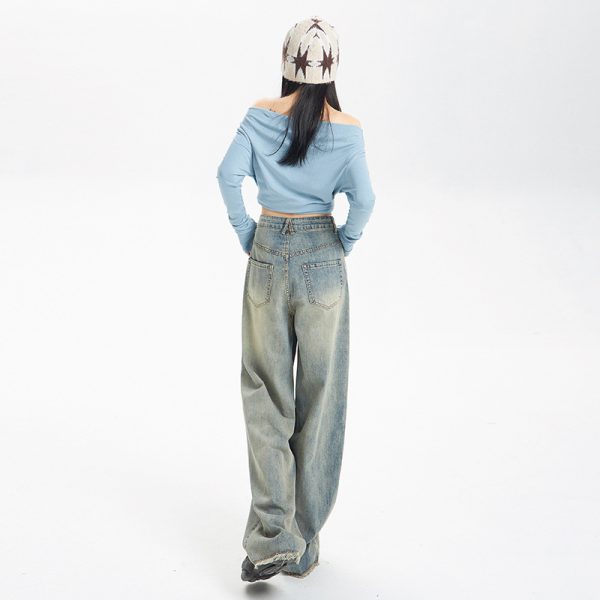 ⁦Fashion Personality American Worn Jeans Women⁩ - الصورة ⁦4⁩