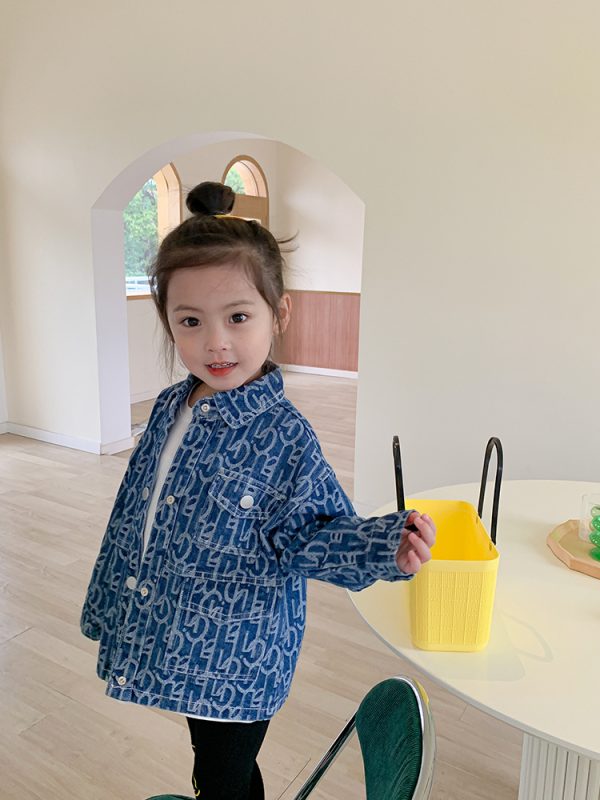 ⁦Girls' Jackets, Children's Clothing, Girls' Baby Denim Jackets⁩ - الصورة ⁦4⁩