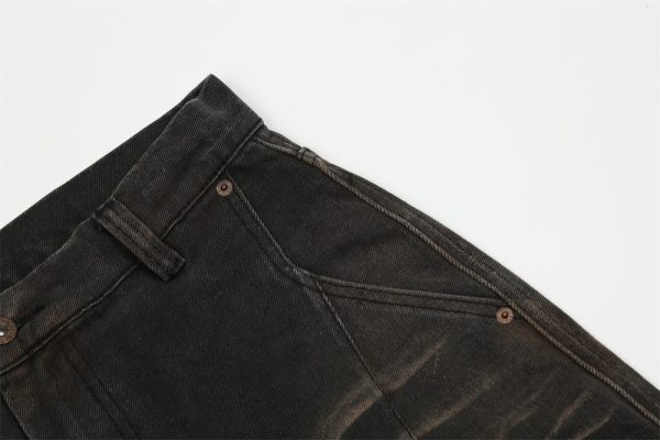 ⁦Creasing Distressed Dirty Jeans For Men⁩ - الصورة ⁦8⁩