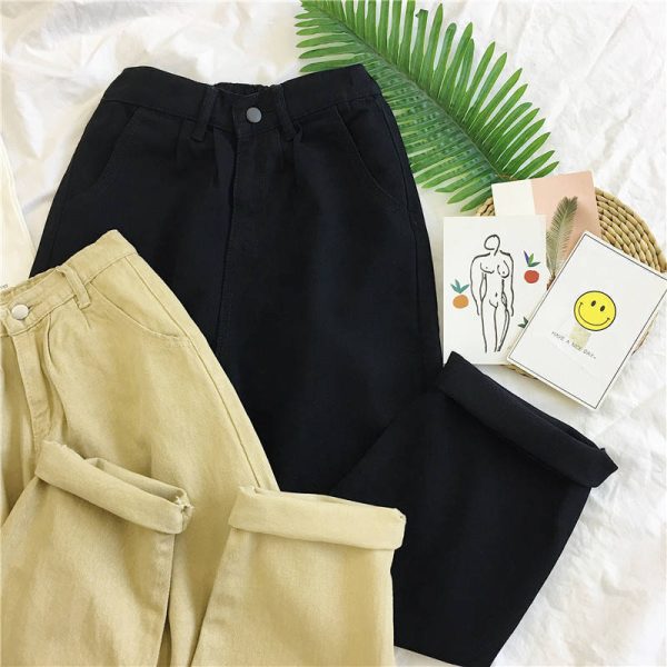 ⁦Ladies high waist straight jeans⁩ - الصورة ⁦4⁩