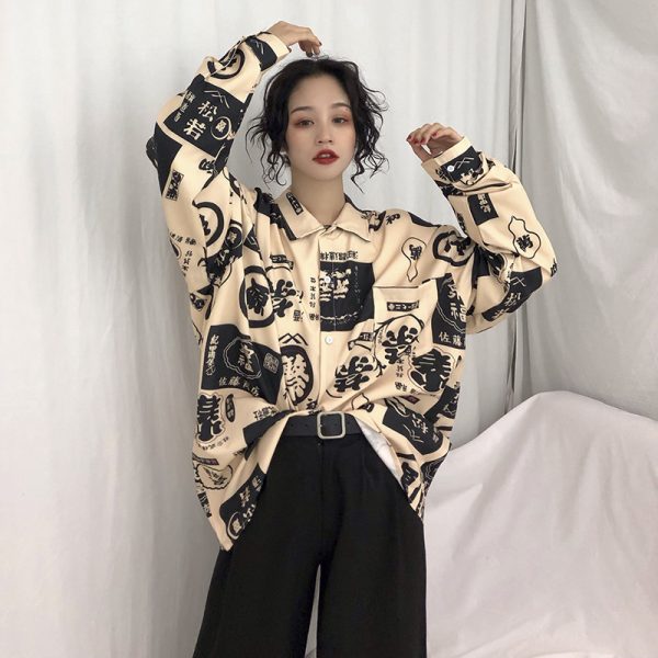 ⁦Streetwear Harajuku clothing ladies shirts⁩ - الصورة ⁦5⁩