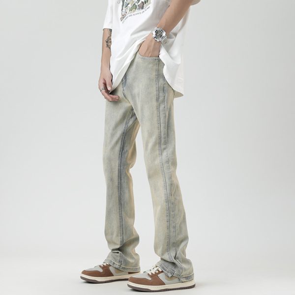 ⁦Fashion Personalized Washed Yellow Jeans Men⁩ - الصورة ⁦5⁩