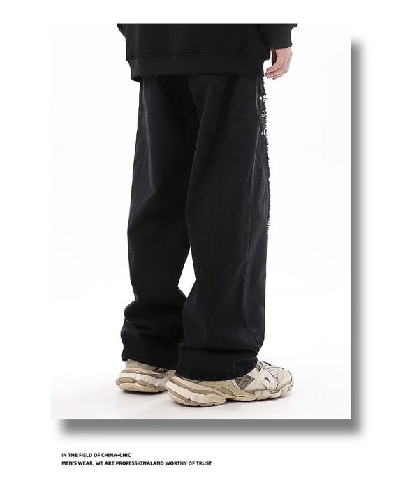 ⁦RetroBuckle Raw Hem Jeans Men⁩ - الصورة ⁦10⁩