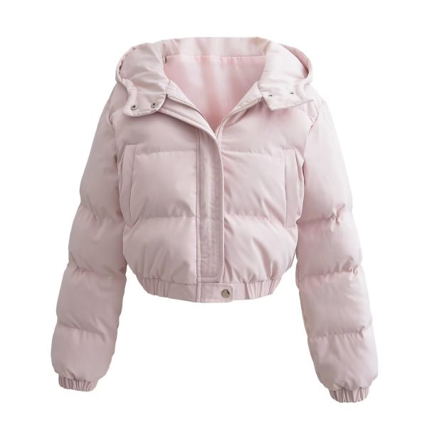 ⁦Autumn New Fashion Casual Simple All-matching Hooded Short Cotton Jacket⁩ - الصورة ⁦9⁩