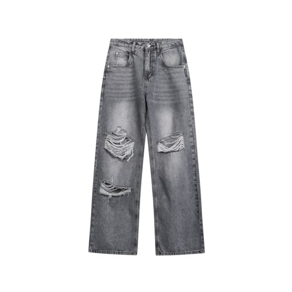 ⁦Retro Tattered Jeans Jeans For Men And Women⁩ - الصورة ⁦6⁩