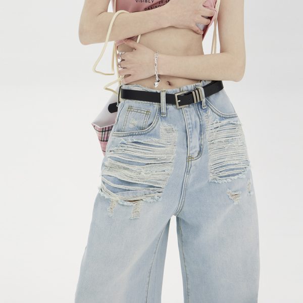 ⁦American Street Ripped Jeans For Women⁩ - الصورة ⁦5⁩