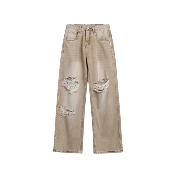 ⁦Retro Tattered Jeans Jeans For Men And Women⁩ - الصورة ⁦5⁩