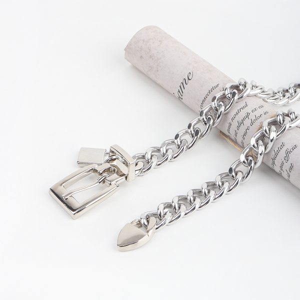 ⁦New Hip Hop Fashion For Men And Women Metal Waist Chain Padlock Pendant Versatile Jeans Skirt Accessories Thick Chain⁩ - الصورة ⁦10⁩