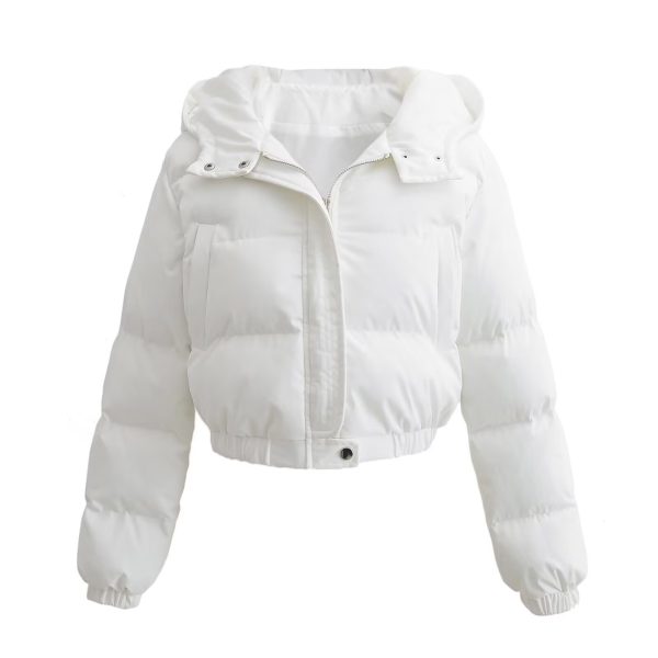 ⁦Autumn New Fashion Casual Simple All-matching Hooded Short Cotton Jacket⁩ - الصورة ⁦7⁩