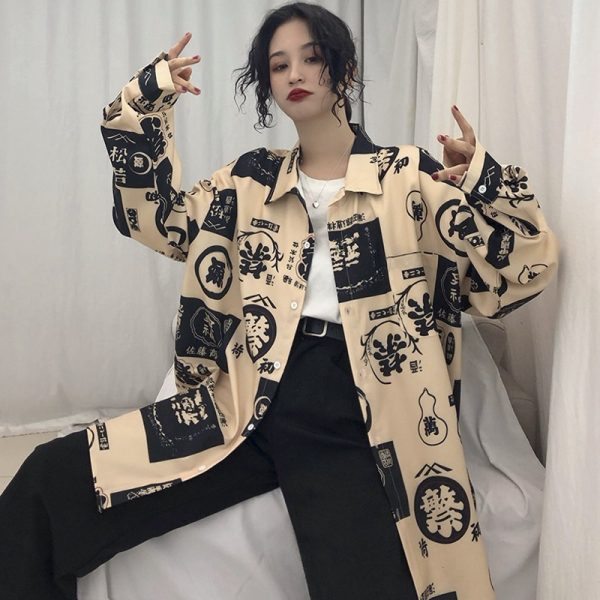 ⁦Streetwear Harajuku clothing ladies shirts⁩ - الصورة ⁦2⁩