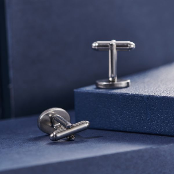 ⁦Oval Cross Cufflinks Silver Stainless Steel Shirt Cuff Links For Men Jewelry Accessories⁩ - الصورة ⁦5⁩