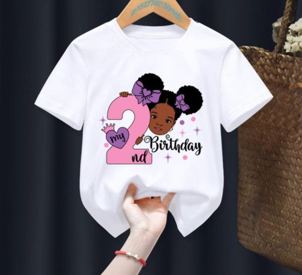⁦Princess Birthday Digital Printing Girl's T-shirts Children's Short Sleeve⁩ - الصورة ⁦7⁩