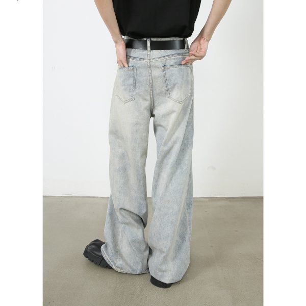 ⁦American Retro Washed Straight Jeans Men⁩ - الصورة ⁦3⁩
