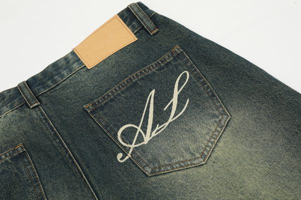 ⁦American Retro Washed Worn Jeans Men⁩ - الصورة ⁦9⁩