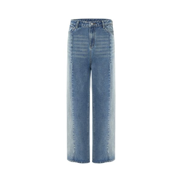 ⁦Washed Blue Jeans Loose Stitching Women⁩ - الصورة ⁦5⁩