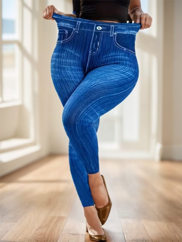 ⁦Ladies' Solid-colored Jeans⁩ - الصورة ⁦4⁩
