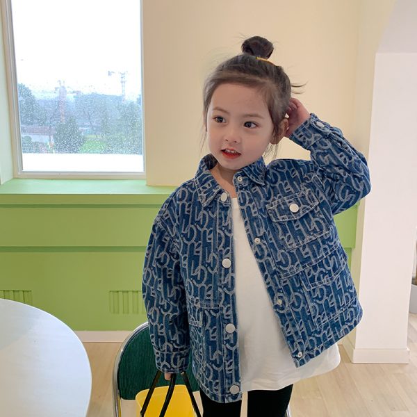 ⁦Girls' Jackets, Children's Clothing, Girls' Baby Denim Jackets⁩ - الصورة ⁦3⁩