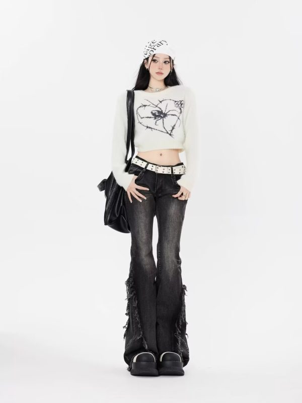 ⁦Fashion American Slightly Flared Jeans Women⁩ - الصورة ⁦5⁩