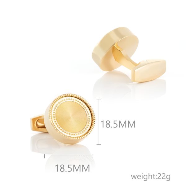⁦Round CD Accessories Enamel Cufflinks For Men⁩ - الصورة ⁦9⁩