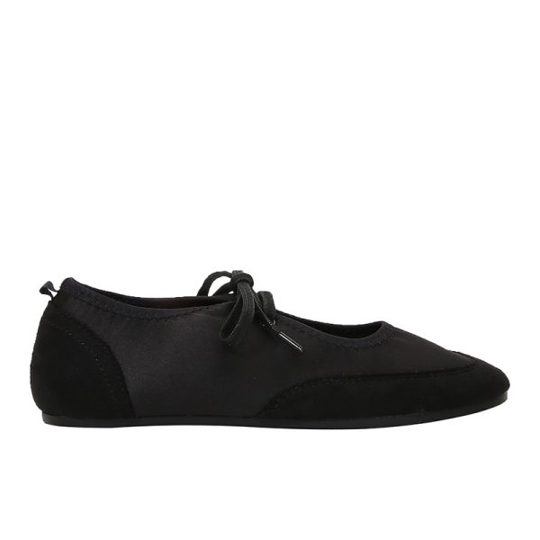 ⁦Satin Fashion Low-cut Ballet Flats Lace Up⁩ - الصورة ⁦5⁩