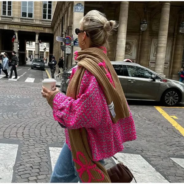 ⁦Lapel Color Contrast Short Coat⁩ - الصورة ⁦3⁩