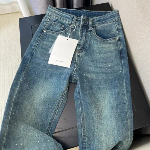Women's Retro Blue Skinny Jeans