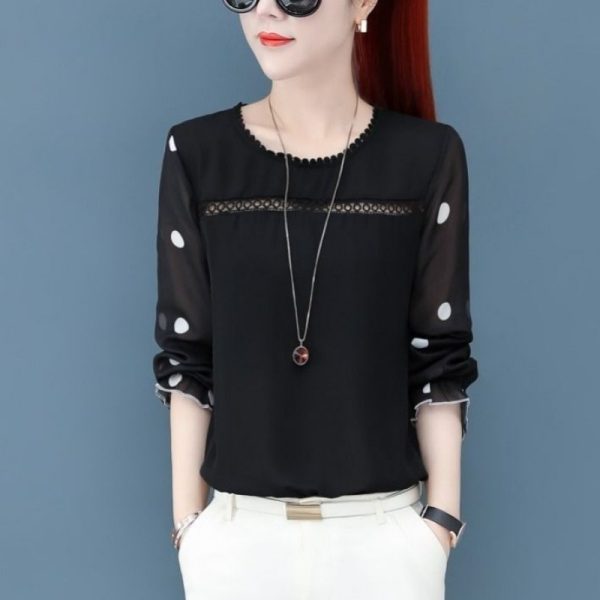 ⁦Women's Shirts Chiffon Bottoming Shirts⁩ - الصورة ⁦2⁩