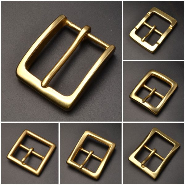 ⁦Casual Men Solid Brass Belt Buckle Accessories⁩ - الصورة ⁦2⁩