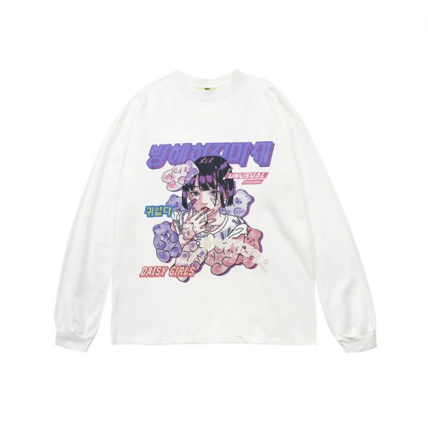 ⁦Comic Print Autumn Long Sleeve T Shirts For Men And Women⁩ - الصورة ⁦2⁩