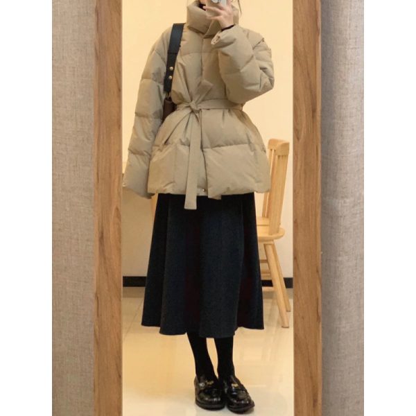 ⁦Waist-controlled Lace-up Cotton Coat Jacket Women⁩ - الصورة ⁦3⁩